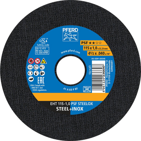 PFERD Trennscheibe PSF STEELOX D125 x 1,6 mm INOX für Edelstahl und Stahl