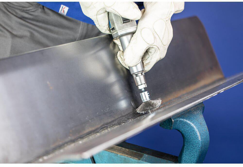 PFERD Pinselbürste PBU INOX Ø10 mm Edelstahldraht 0,15 mm für Bohrmaschine