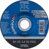 PFERD Trennscheibe SG STEEL D125 x 1 mm gerade – 25 Stück für Stahl