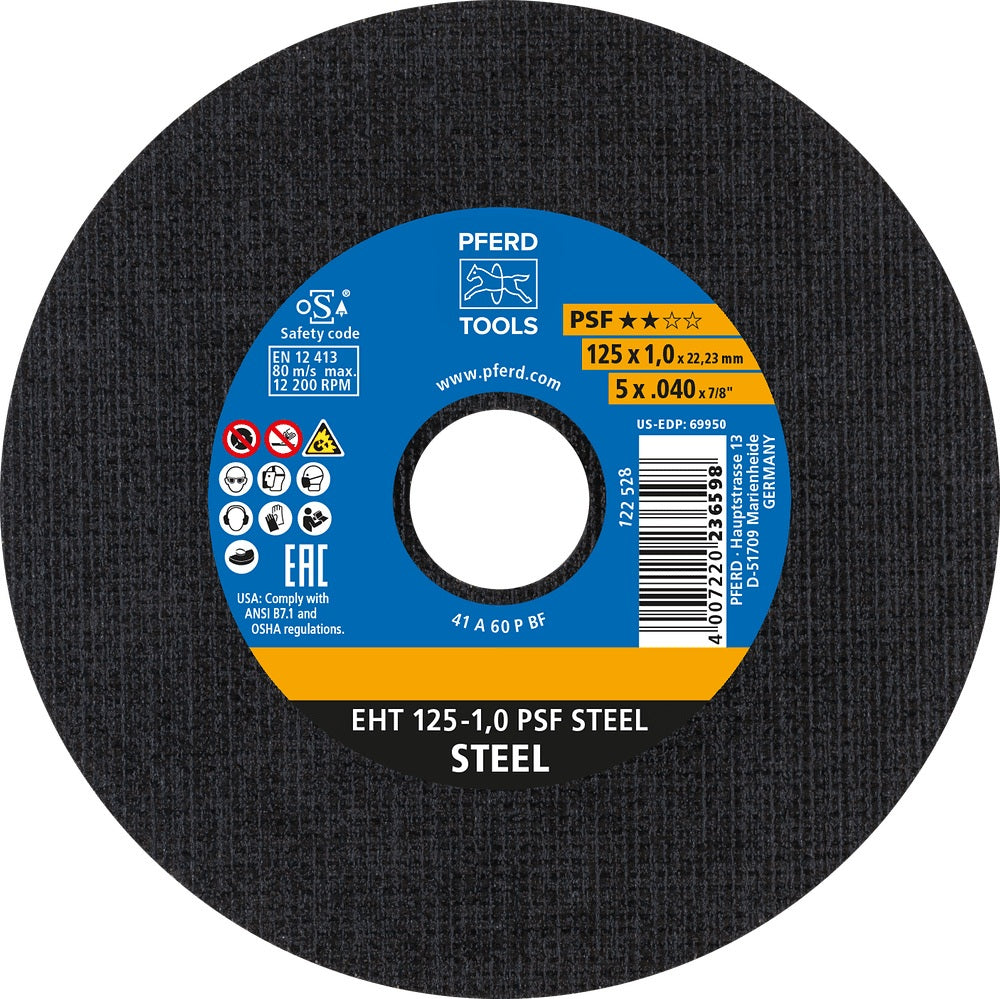 PFERD PSF STEEL Trennscheibe 115x1 mm – 25 Stück für Stahl und Guss