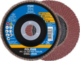 PFERD POLIFAN A PSF STEELOX Fächerscheibe Ø125 mm Körnung 40 konisch für Stahl/INOX