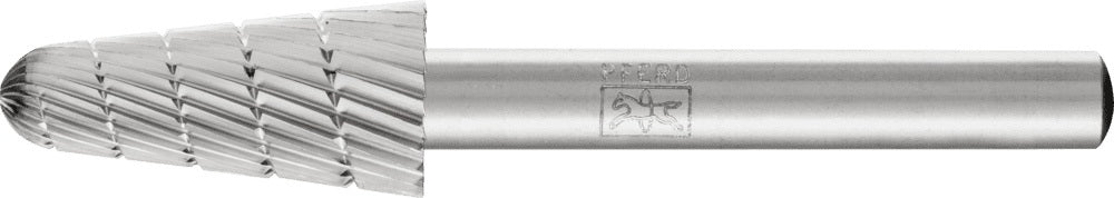 PFERD Frässtift KEL HSS Verzahnung 3, 10 mm Kopf, 6 mm Schaft – Rundkegelform für präzises Zerspanen