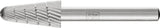 PFERD Frässtift KEL HSS Verzahnung 3, 10 mm Kopf, 6 mm Schaft – Rundkegelform für präzises Zerspanen