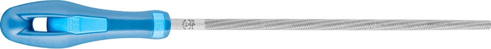 PFERD Werkstattfeile DIN 7261, 200 mm, Hieb 1, Rund, 2K-Ergo-Heft – Präzisionsfeile für Radien und Profile