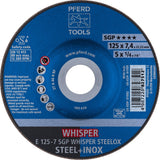 PFERD Schruppscheibe SGP WHISPER STEELOX 125 mm – Lärmreduziert für Stahl & Edelstahl
