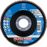 PFERD POLIFAN Z SG POWER STEELOX Fächerscheibe Ø125 mm Körnung 40 konisch für INOX und Stahl