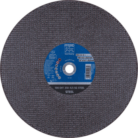 PFERD Trennscheibe 100 SG STEEL D350x4,5mm, Ø20mm Bohrung, 10 Stück – Höchste Trennleistung für Stahl & Gusseisen