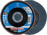 PFERD POLIFAN Z SG POWER STEELOX Fächerscheibe Ø125 mm Körnung 40 konisch für INOX und Stahl