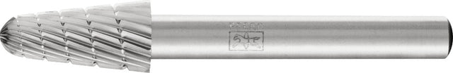 PFERD Frässtift KEL HSS Verzahnung 3, 10 mm Kopf, 6 mm Schaft – Rundkegelform für präzises Zerspanen