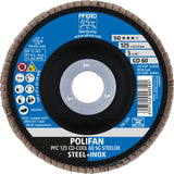 PFERD POLIFAN CO-COOL SG STEELOX Fächerscheibe Ø125 mm K60 konisch für INOX