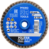 PFERD COMBIDISC-Mini-POLIFAN Fächerschleifscheibe Ø 50 mm K40 für Winkelschleifer & Biegwellenantrieb