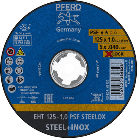 PFERD X-LOCK PSF STEELOX Trennscheibe 125 mm INOX Stahl 25 Stk.