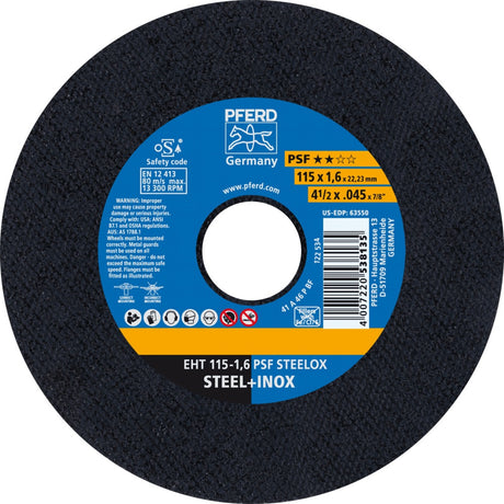 PFERD Trennscheibe PSF STEELOX Ø115 mm für Stahl & Edelstahl