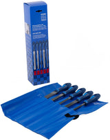 PFERD Feilensatz 250 mm Hieb 2 mit 2K-Ergo-Heft, 5-teilig für Stahl, Aluminium und Guss