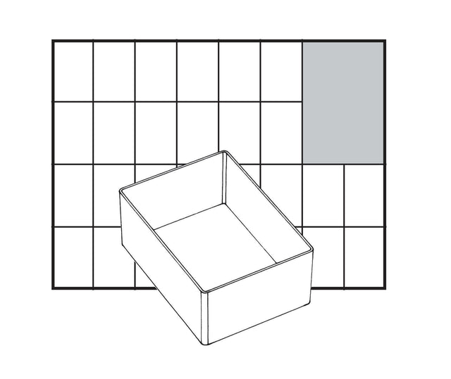raaco Einsatz 55 A7-1 – Transparenter PP-Einsatz 79x109x47 mm