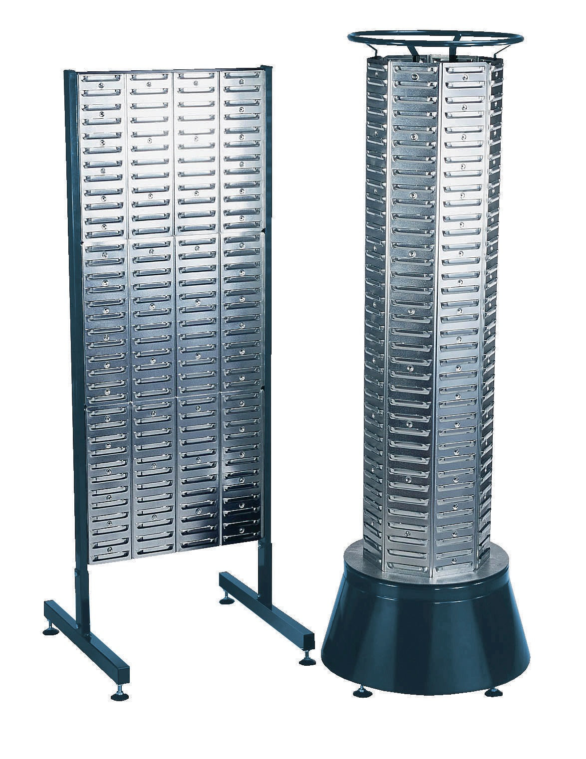 RAACO Doppelstativ Bodenstativ 1600 mm für Sichtboxen – B 571 x T 570 mm