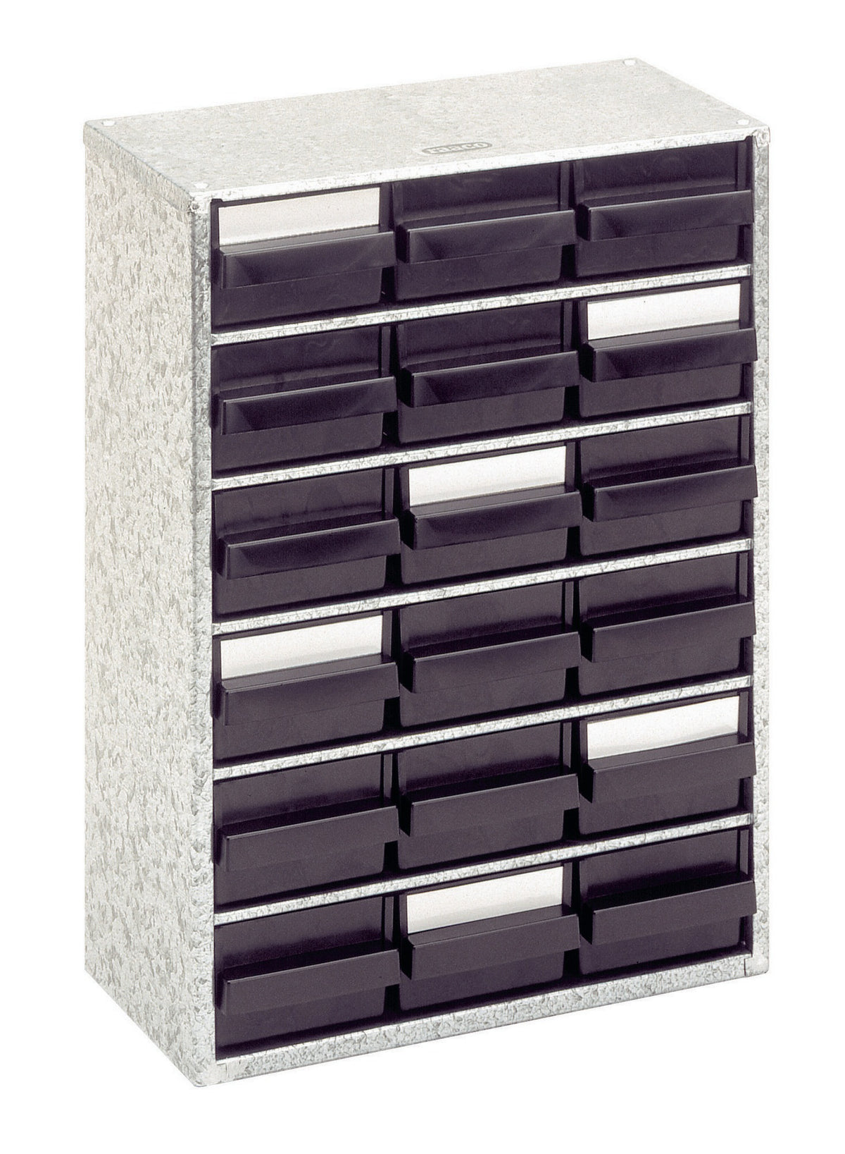 RAACO ESD Stahlmagazin 918-02 mit 18 Schubladen, leitfähig, inkl. Erdungskabel