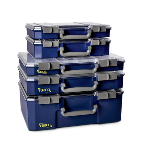 RAACO Tresor SafeBox 150x2 mit Schloss, Teleskopschienen und 2 Sortierkästen, 451x330x403 mm