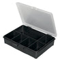 raaco Sortierkasten Box 6, 179x151x40 mm, 6 feste Fächer, transparent, PP