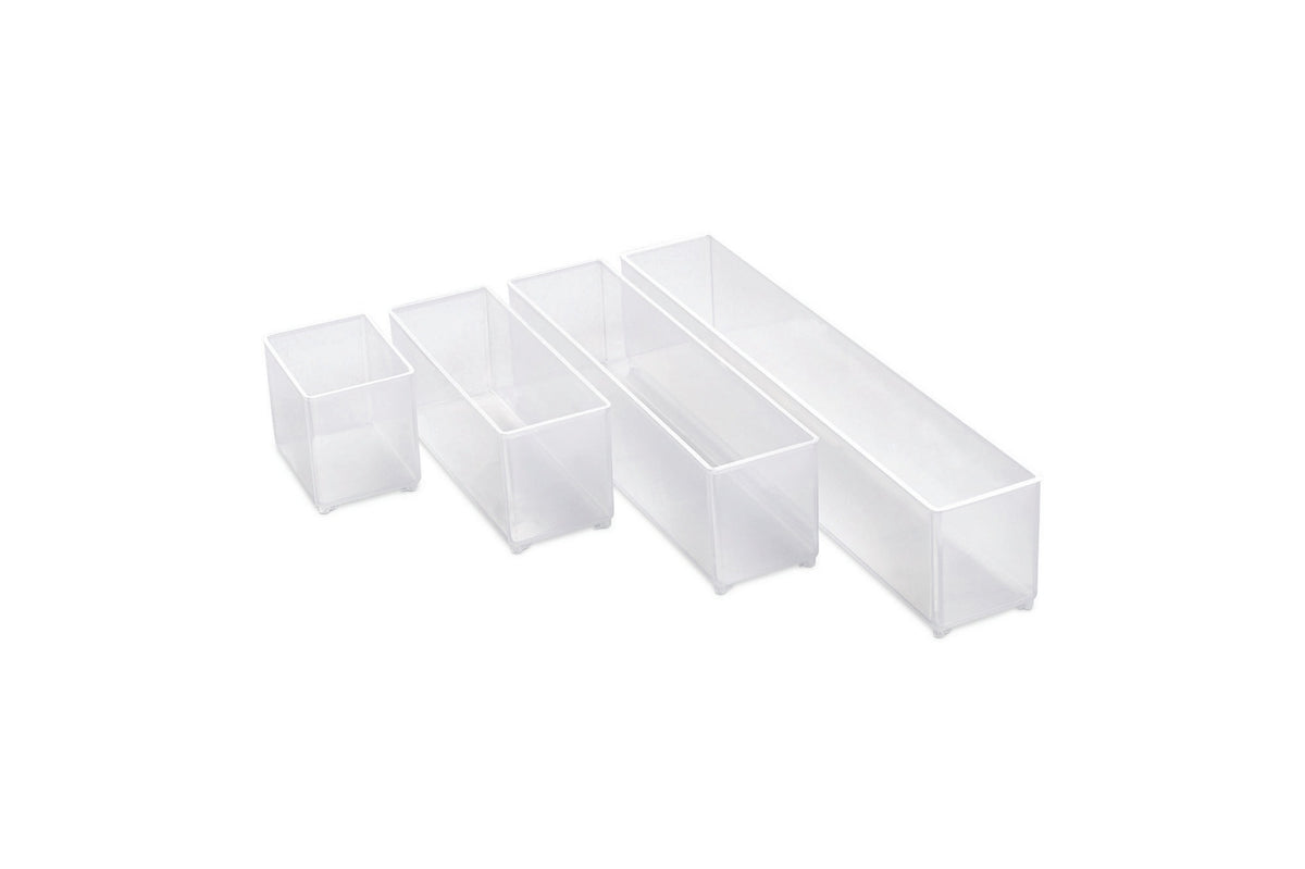 RAACO Einsatz 55 A9-3 39x163x47 mm transparent – 30 Stück für Regalsysteme