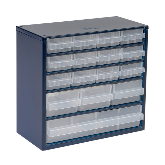 RAACO Kleinteilemagazin Stahlblech 306x150x282 mm 16 Schubladen Typ A/B/C