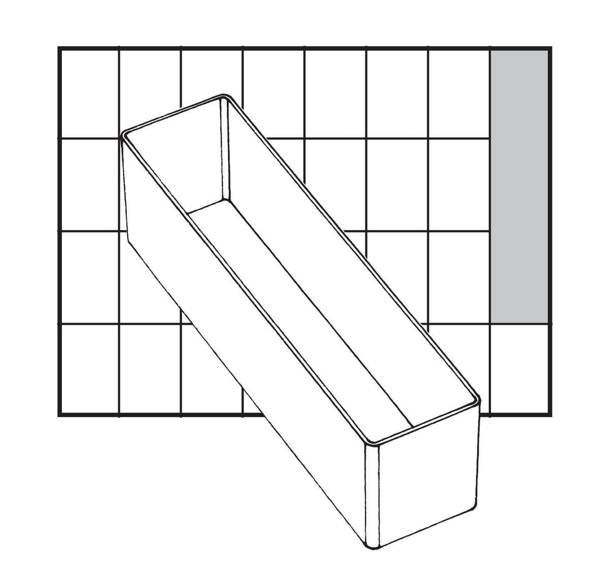 RAACO Einsatz 55 A9-3 39x163x47 mm transparent – 30 Stück für Regalsysteme