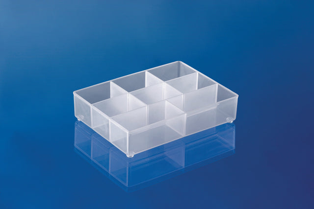 RAACO Einsatz A78 79x109x24mm transparent aus PP – 48 Stück Regaleinsatz