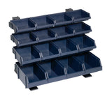 RAACO Sichtboxen-Tischständer Mix 500x360x388 mm mit 16 Boxen in 3 Größen – Dunkelblau