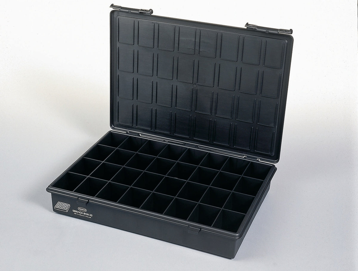 RAACO ESD Assorter 4-32 Sortimentskasten, 32 Fächer, leitfähig, 338x260x57 mm