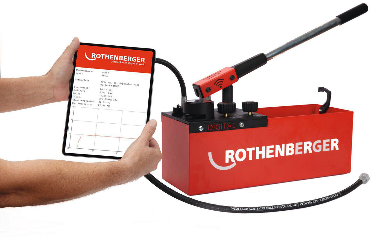 ROTHENBERGER Prüfpumpe RP 50 digital 0-30 bar R 1/2″ mit DURAMANT Beschichtung