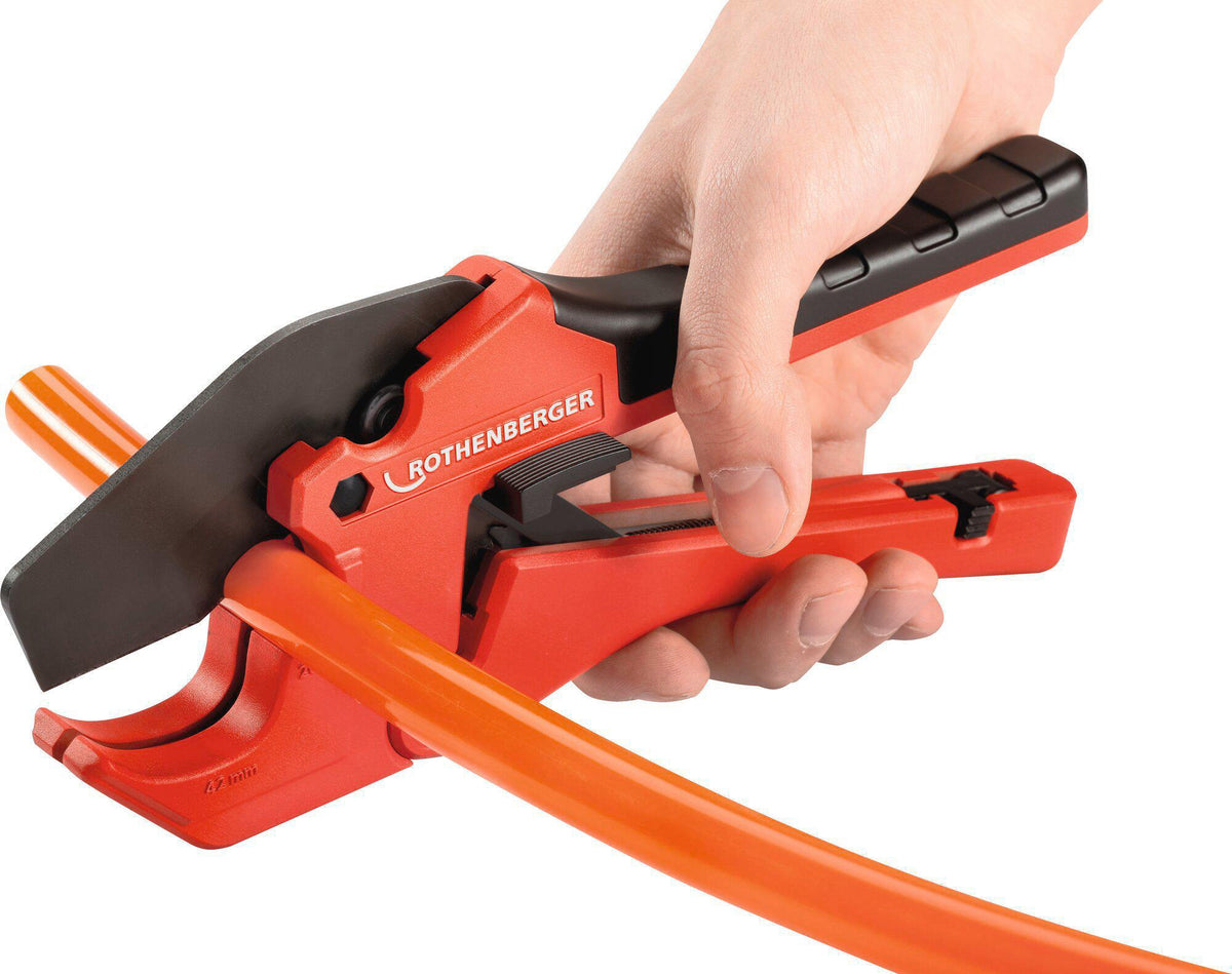 ROTHENBERGER ROCUT® 42 TWIN CUT Kunststoffschere für PE/PEX/PB/PVC/PPR Rohre bis 42 mm