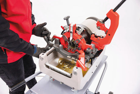 ROTHENBERGER ROPOWER® 50 R Gewindeschneidmaschine BSPT 1150 W – Automatik-Schneidkopf & fahrbarer Arbeitswagen