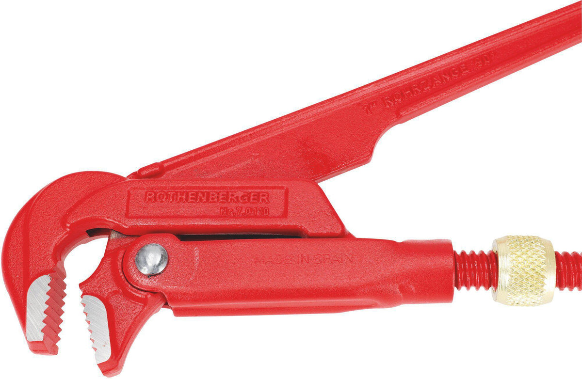 ROTHENBERGER Rohrzange 90° 300 mm – Chrom-Vanadium-Stahl, für Rohre bis 1 Zoll