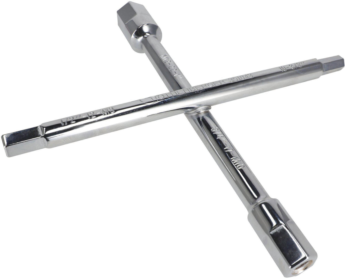 ROTHENBERGER Sanitärkreuzschlüssel 220x220mm 10-Fach-Funktion für Heizkörperventile und Stockschrauben