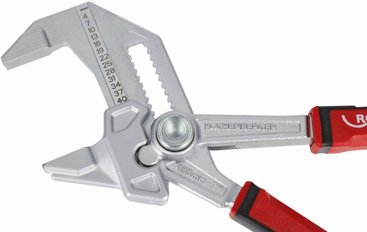 ROTHENBERGER ROFAST Zangenschlüssel 185 mm, Spannweite 0-40 mm, 1K-Griff, inkl. Schonbacken