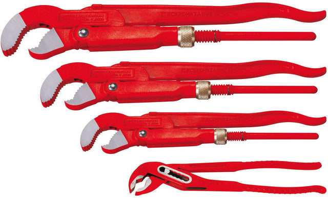 ROTHENBERGER Eckrohrzangenset Profi-Set 4 – 4-teilig für Rohre 1, 1.1/2, 2 und 10 Zoll
