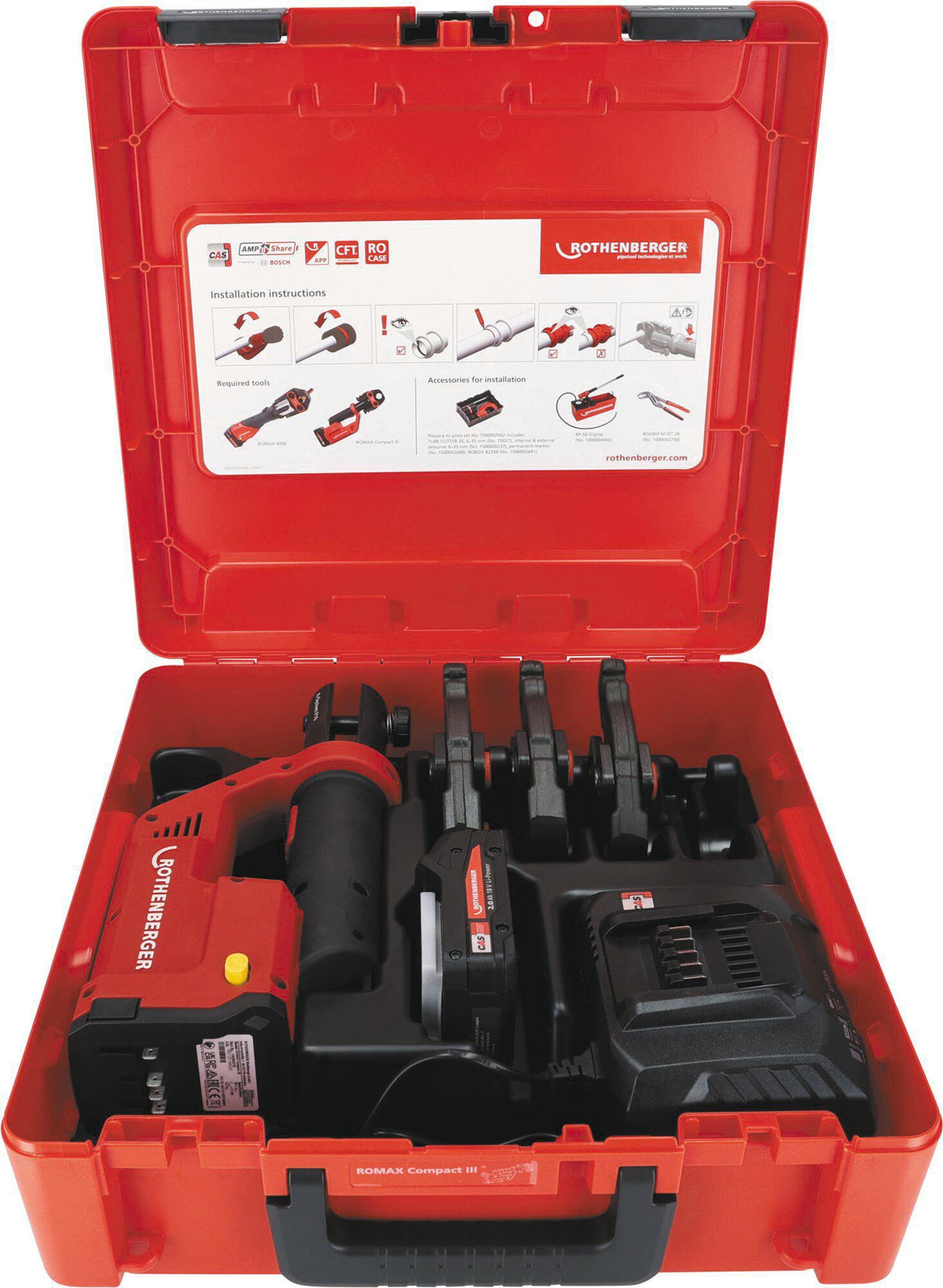 ROTHENBERGER Akku-Pressmaschine ROMAX COMPACT III Basic Set 19 kN 15-35 mm