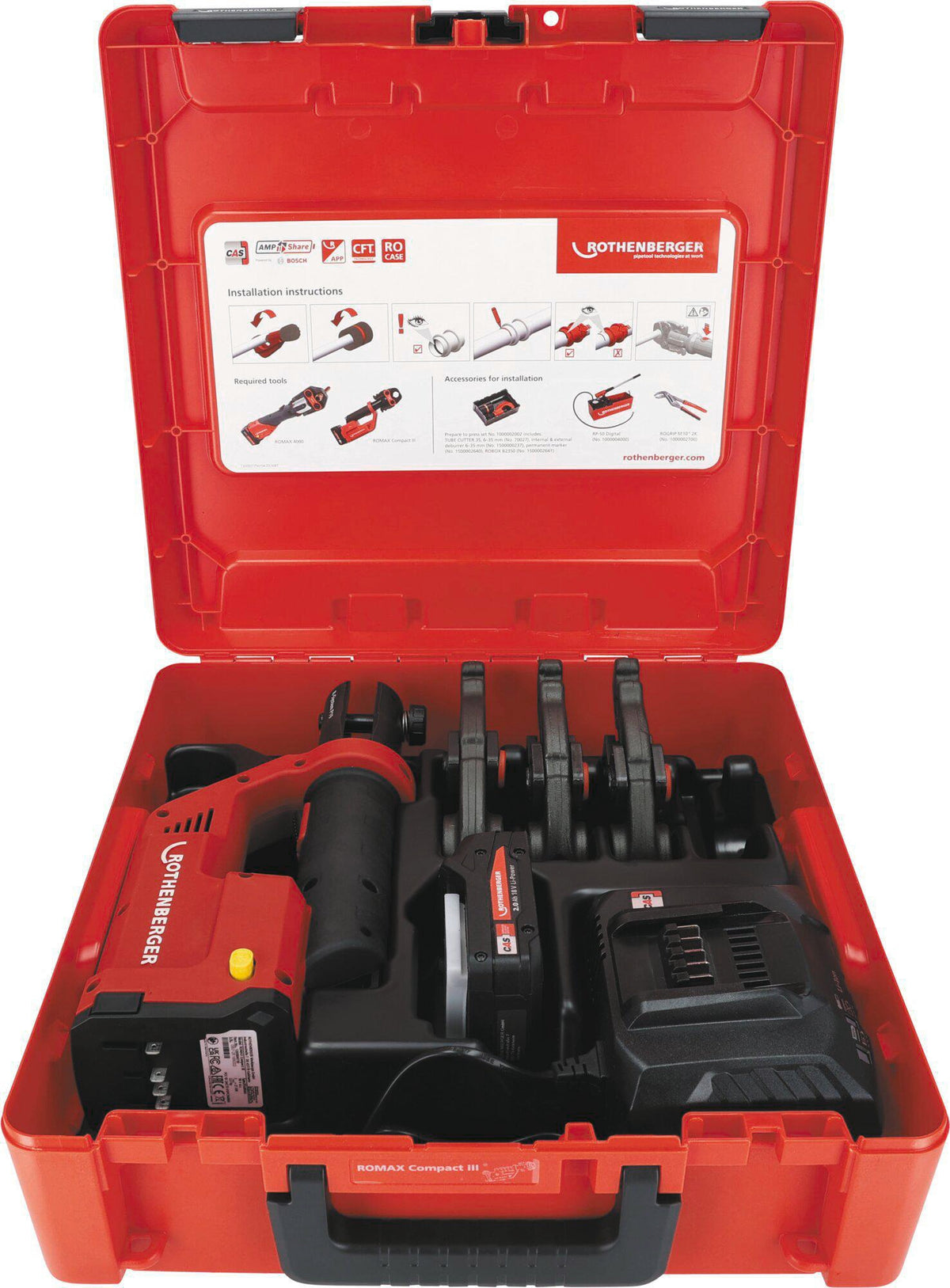 ROTHENBERGER Akku-Pressmaschine ROMAX COMPACT III Basic Set 19 kN 15-35 mm