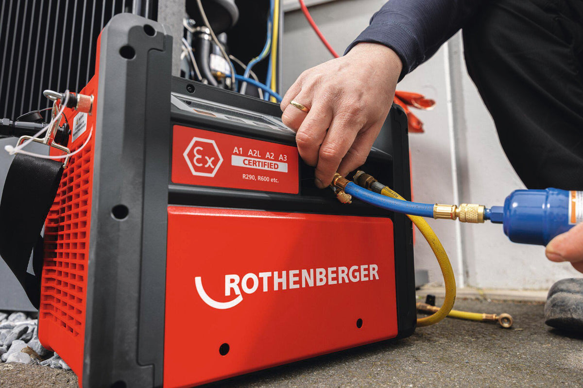 ROTHENBERGER ROREC PRO A3 Kältemittelabsauggerät 12 kg – ATEX-zertifiziert für A3-Kältemittel