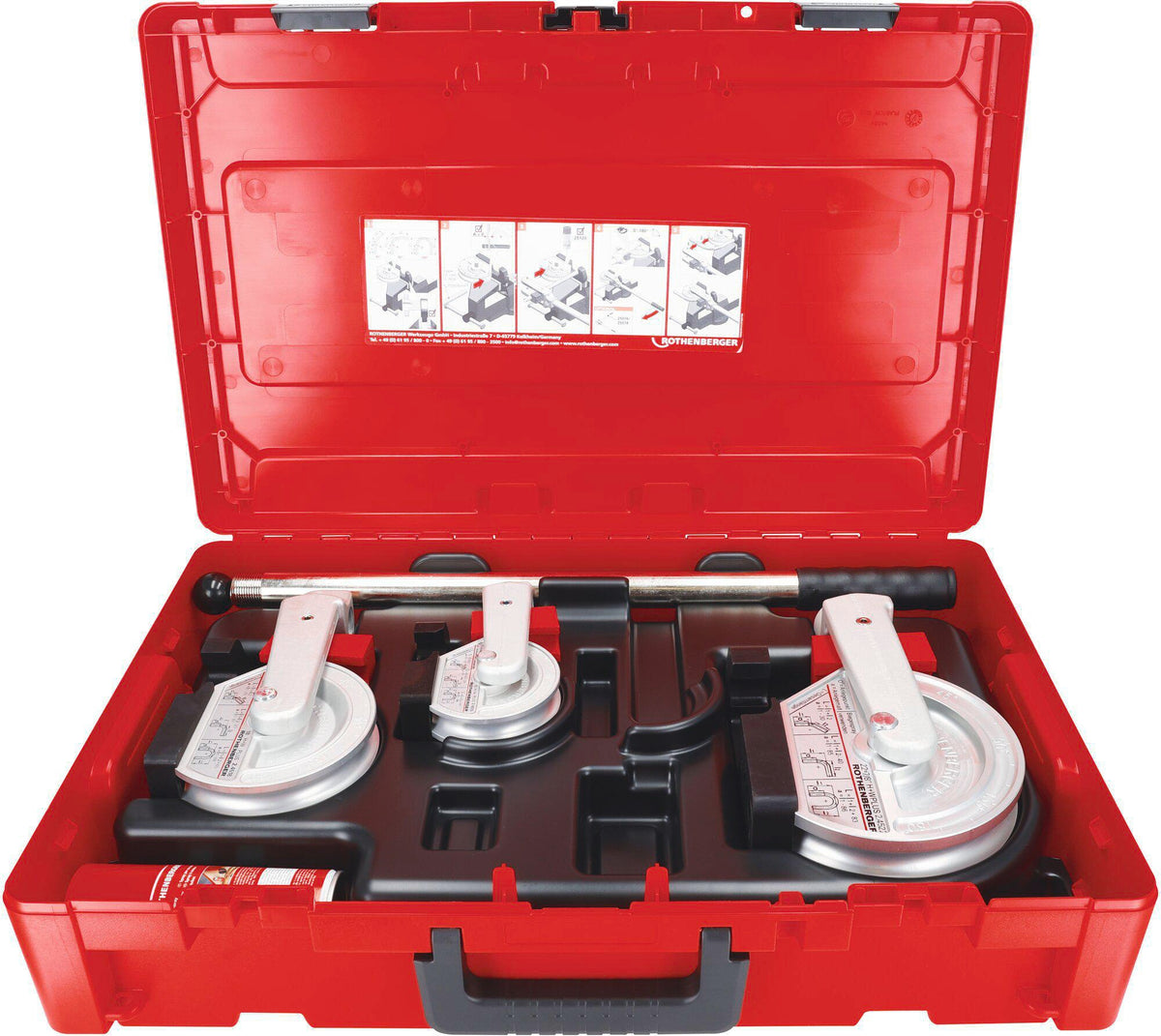 ROTHENBERGER Handbieger ROBEND® H+W Plus – Kaltbiegen bis 180° für Rohre 12–22 mm, 7-teilig