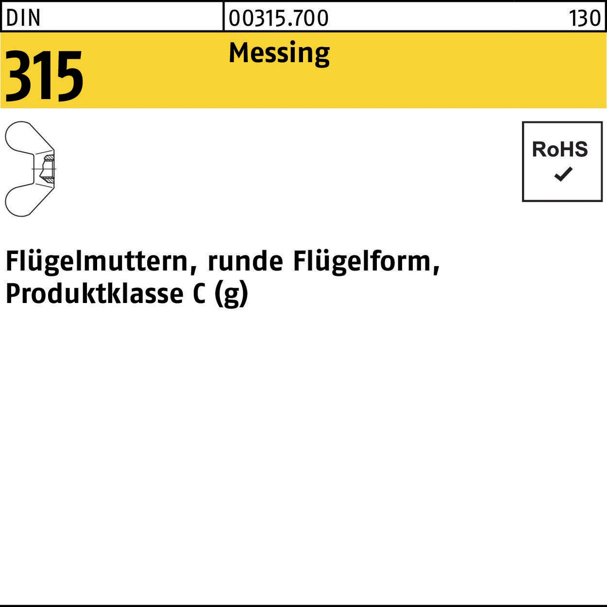 F. REYHER Flügelmutter DIN 315 runde Form M4 Temperguss 100 Stück