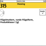F. REYHER Flügelmutter DIN 315 runde Form M4 Temperguss 100 Stück