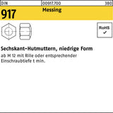 Sechskanthutmutter DIN 917 niedrige Form M10 SW 17 Messing von F. REYHER – 100 Stück
