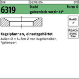 F. REYHER Kegelpfanne DIN 6319 Form D 7,1x12x2,8 Stahl einsatzgehärtet