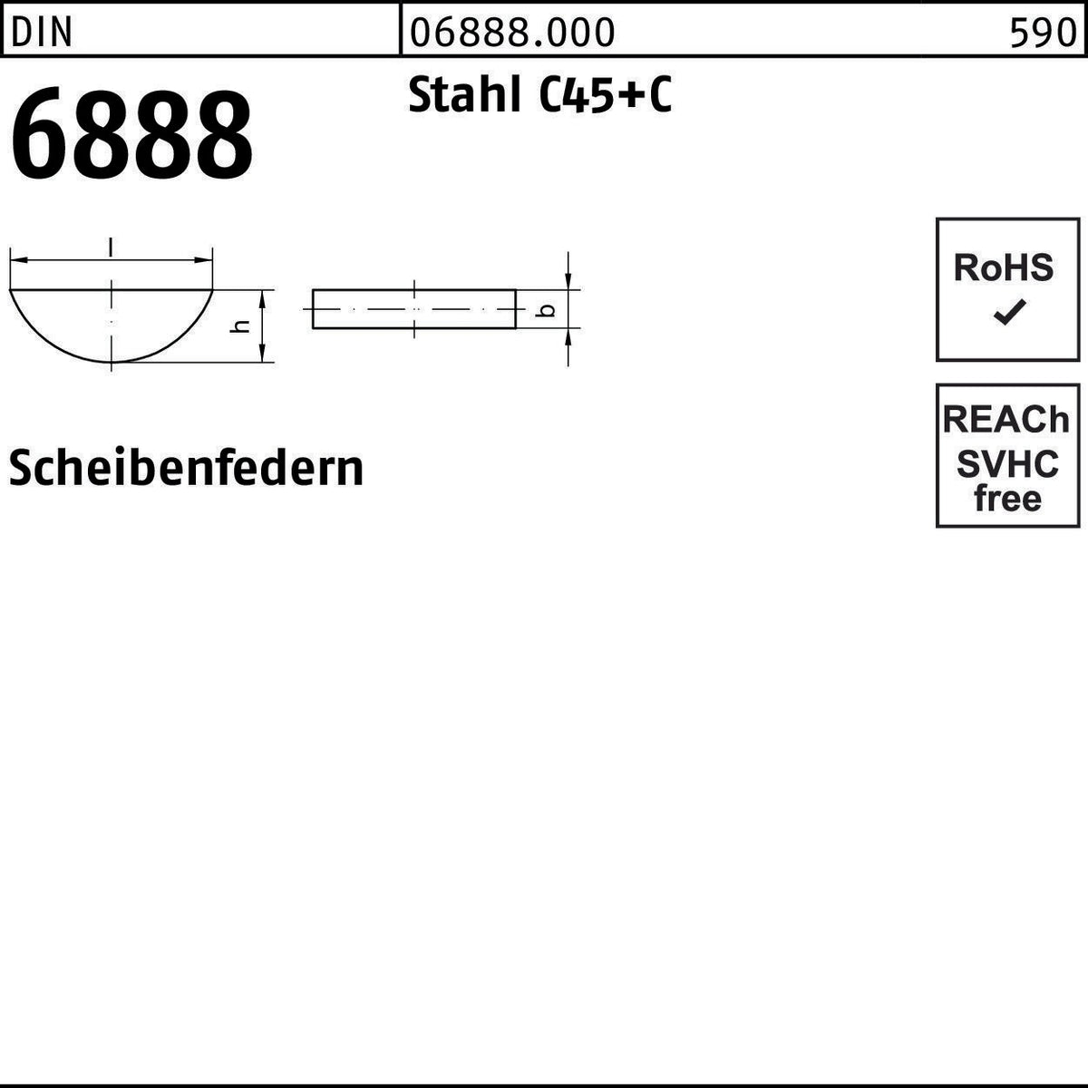 F. REYHER Scheibenfedern DIN 6888 2x2,6 mm Stahl C45+C – 100 Stück