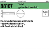 REYHER Flachrundschraube R 88107 Schlitz VG M6x10 Stahl 4.6 galvanisch verzinkt 500 Stk.