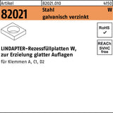 LINDAPTER Rezessfüllplatte R 82021 Form W, Stahl galvanisch verzinkt, 10 mm – für glatte Auflagen