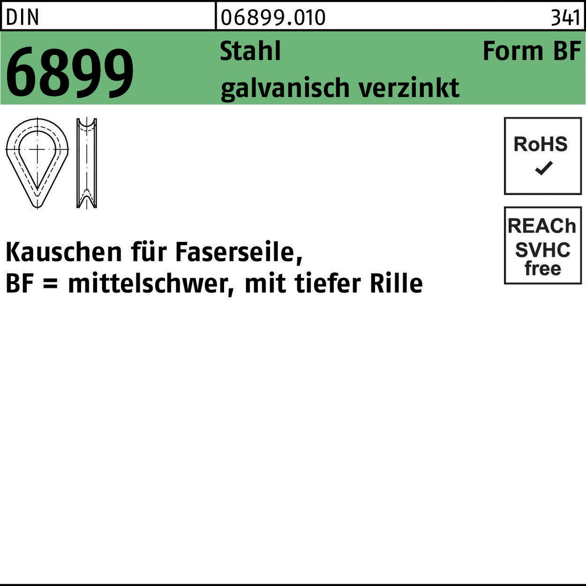 F. REYHER Kauschen DIN 6899 Form BF 3,5/RW 4 Stahl galvanisch verzinkt – 100 Stück