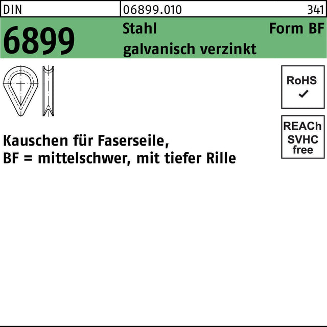 F. REYHER Kauschen DIN 6899 Form BF 3,5/RW 4 Stahl galvanisch verzinkt – 100 Stück