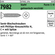 F. REYHER Senkblechschraube DIN 7982 PH/Spitze C 3,9x60-H Stahl galvanisch verzinkt 250 Stück
